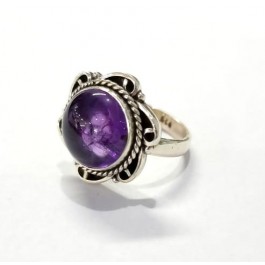 Natural Purple Amethyst Rings Solid 925 Silver Rings Gemstone Rings, Amethyst Ring